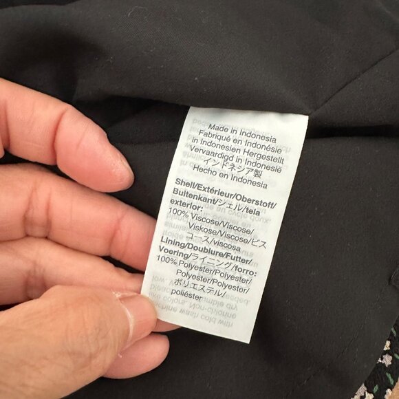 Madewell V Neck Camisole Button Up Spaghetti Straps Black & Floral Print 4 - Picture 10 of 11